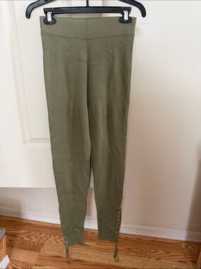ZARA Knit Lace-Up Hem Ponte Leggings Size M